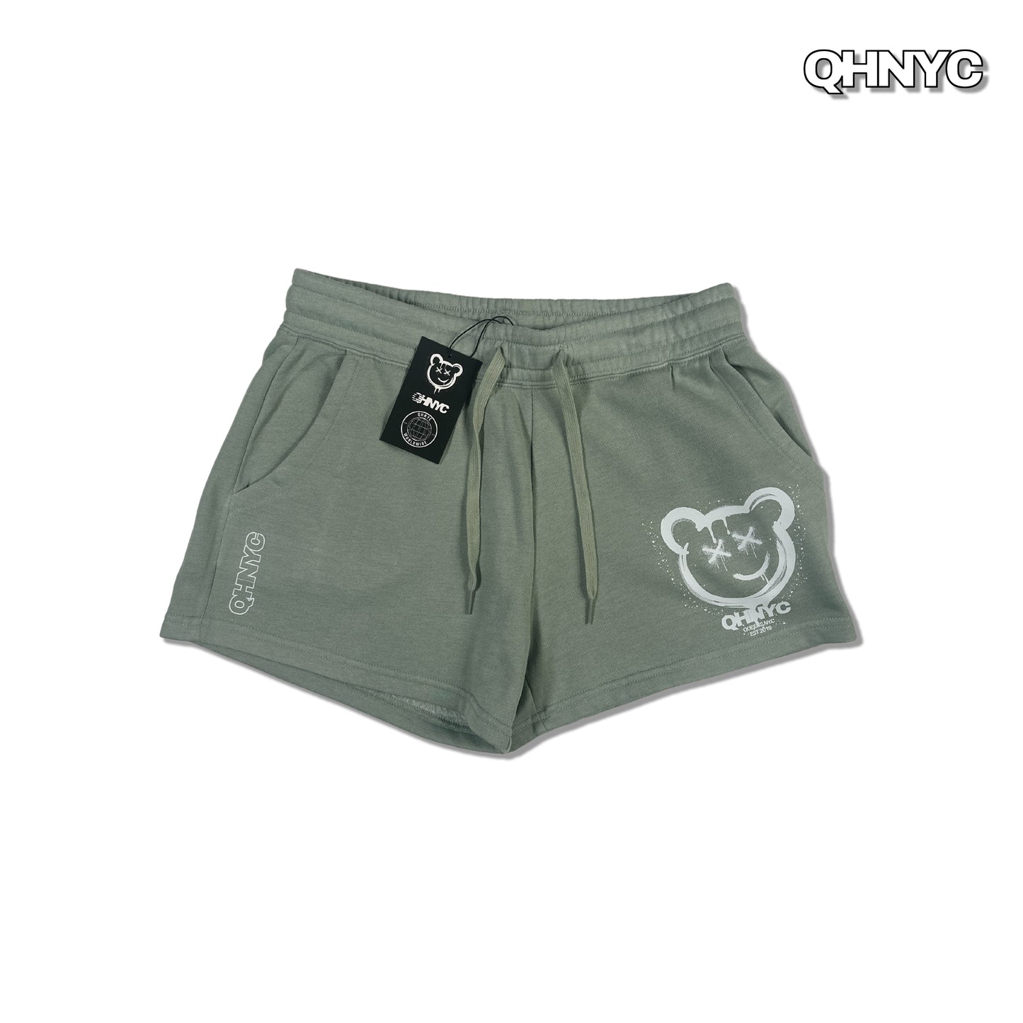 Bear v1(White) Women's Fleece Shorts