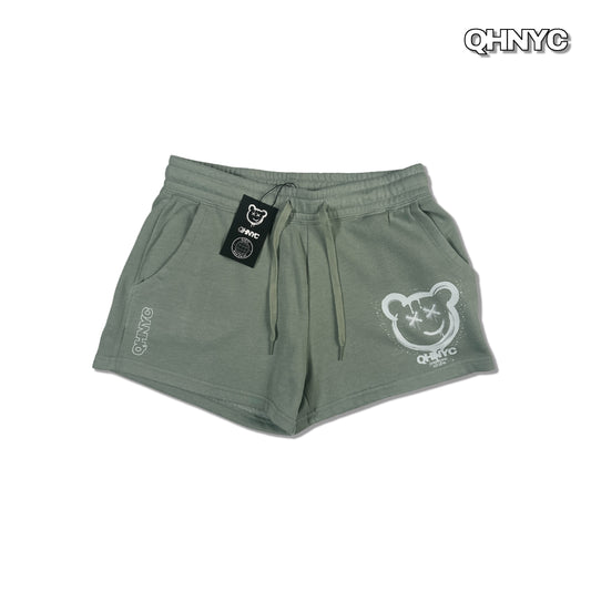 Bear v1(White) Women's Fleece Shorts